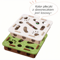 Interaktywny Labirynt Drewniany - Łamigłówka dla Kota