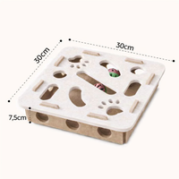 Interaktywny Labirynt Drewniany - Łamigłówka dla Kota
