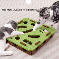 Interaktywny Labirynt Drewniany - Łamigłówka dla Kota